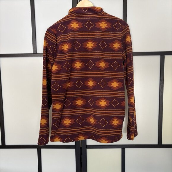 Duluth Trading Sweater Medium Multicolor Aztec Navajo Snap Fleece Sweatshirt - Picture 9 of 13